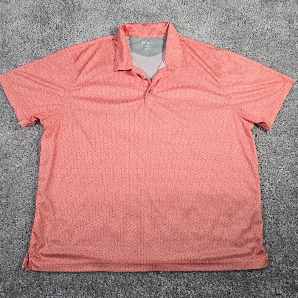 Etonic Mens Coral Performance Golf Polo Shirt‎ Size XXL Moisture Wicking Casual